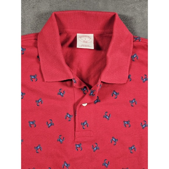 Brooks Brothers Other - Brooks Brothers 346 Mens Small Red Crab Print Polo‎ Shirt 100% Cotton